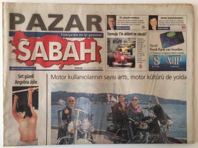 Sabah Gazetesi Pazar Eki 13 Ağustos 2000 - Motor Kullanıcılarının Sayısı Arttı , Motor Kültürü de Yolda GZ20836 - 1