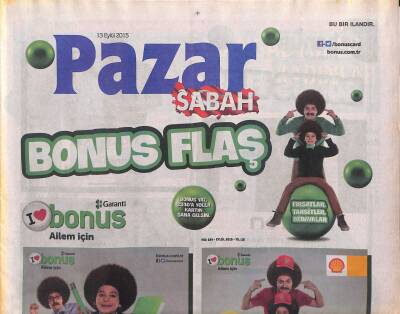 Sabah Gazetesi Pazar Eki 13 Eylül 2015 - Tarık Ünlüoğlu Kötü Karakter Prim Yapıyor - Oktay Akbal Ölünce... GZ119508 - 1
