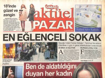 Sabah Gazetesi Pazar Eki 13 Haziran 2004 - Göğüslerde Bitkisel Krem Tedavileri GZ108476 - 1
