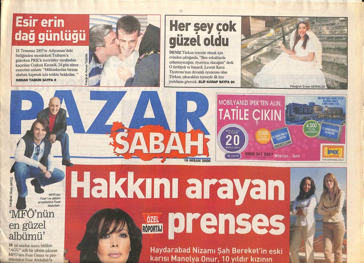 Sabah Gazetesi Pazar Eki 16 Nisan 2006 - MFÖ'nün En Güzel Albümü - Ümit Davala 