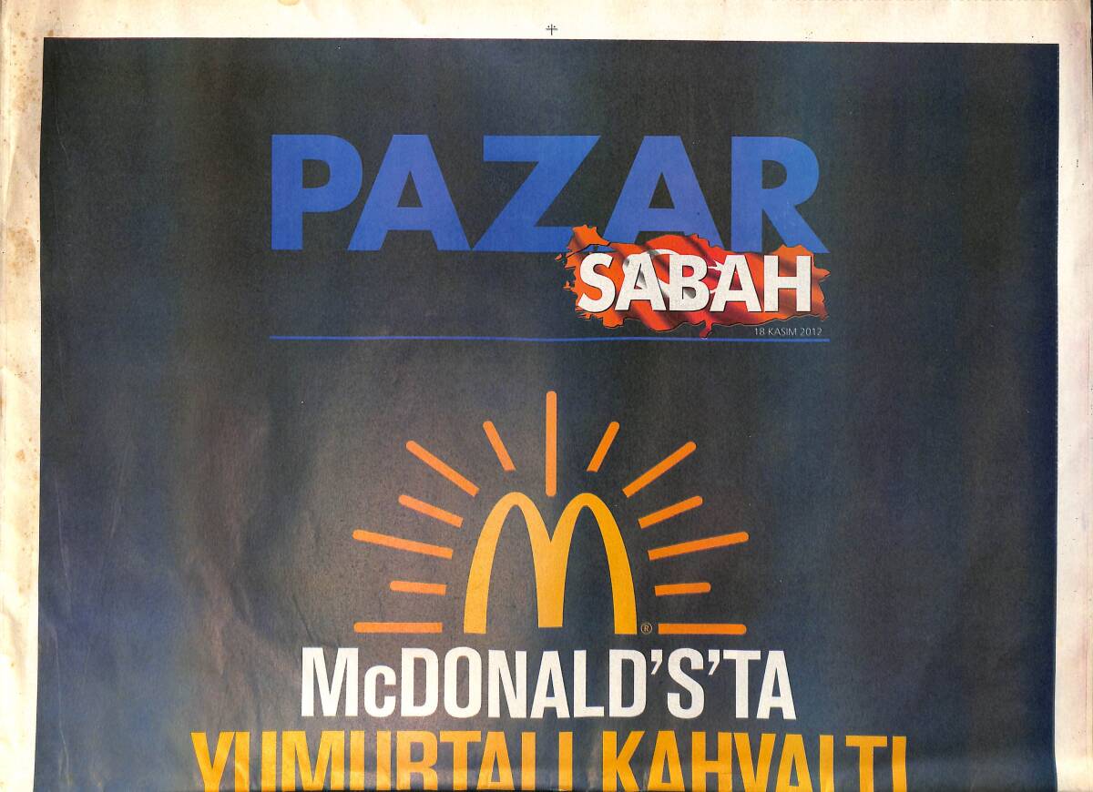 Sabah Gazetesi Pazar Eki 18 Kasım 2012 GZ158342 - 1