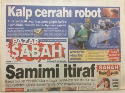 Sabah Gazetesi Pazar Eki 18 Nisan 2004 - Samimi İtiraf GZ47842 - 1