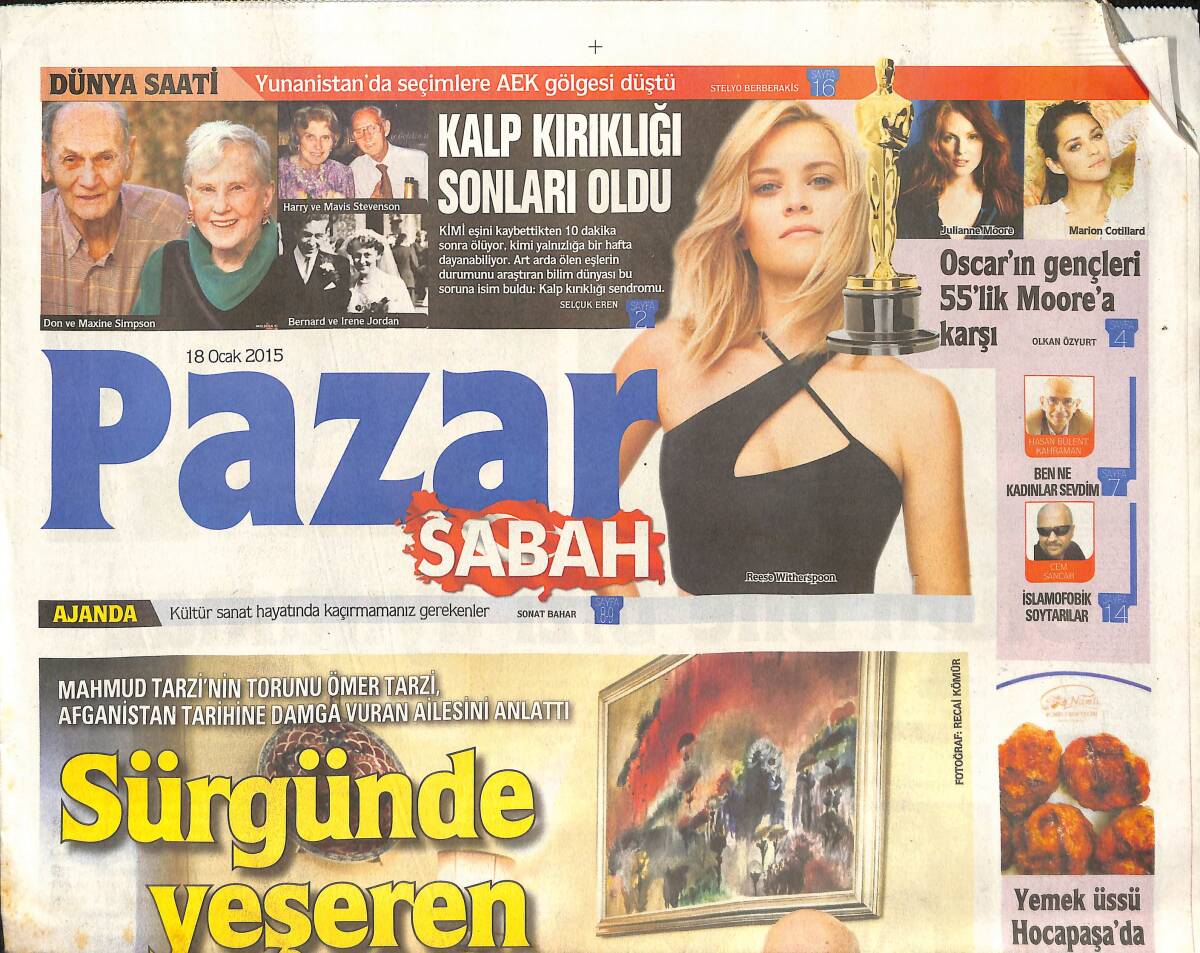 Sabah Gazetesi Pazar Eki 18 Ocak 2015 - Oscar'ın 40 Yaş Sendromuyla İmtihanı - Altın Top'a Giden Yolda Sanchez GZ135890 - 1