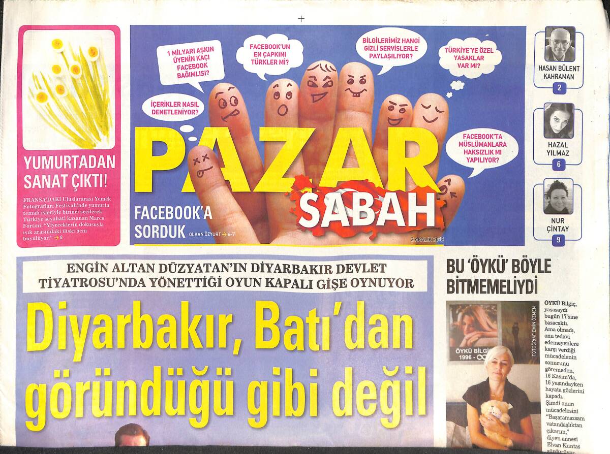 Sabah Gazetesi Pazar Eki 2 Aralık 2012 - Sinemanın Ruhunu Yaşatan Salonlar - Diyarbakır Batı'dan Göründüğü Gibi Değil GZ135242 - 1