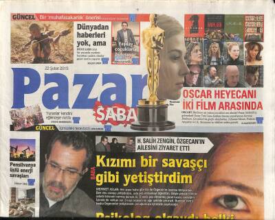 Sabah Gazetesi Pazar Eki 22 Şubat 2015 - H. Salih Zengin , Özgecan Aslanın Ailesini Ziyaret Etti GZ117103 - 1