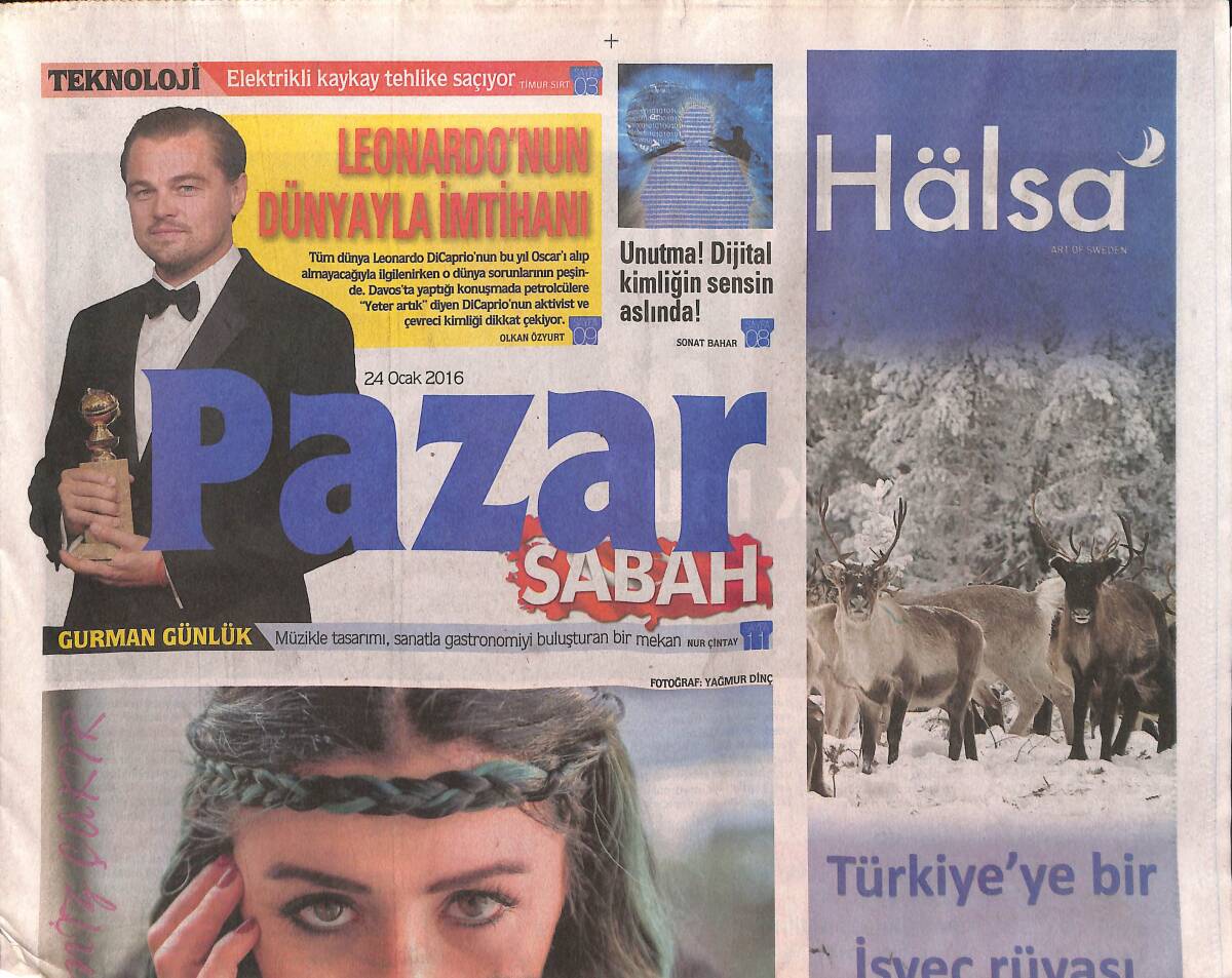 Sabah Gazetesi Pazar Eki 24 Ocak 2016 - Leonardo'nun Dünyayla İmtihanı - Juventus'u Ayağa Kaldıran Genç Yetenek GZ135322 - 1