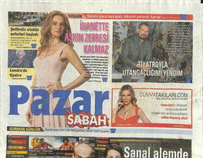 Sabah Gazetesi Pazar Eki 25 Ekim 2015 - Dilşad Çelebi İhanette Aşkın Zerresi Kalmaz GZ117000 - 1
