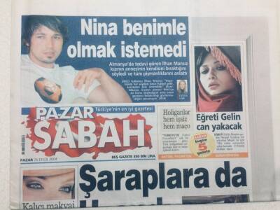 Sabah Gazetesi Pazar Eki 26 Eylül 2004 - İlhan MansızMina Benimle Olmak İstemedi GZ47645 - 1