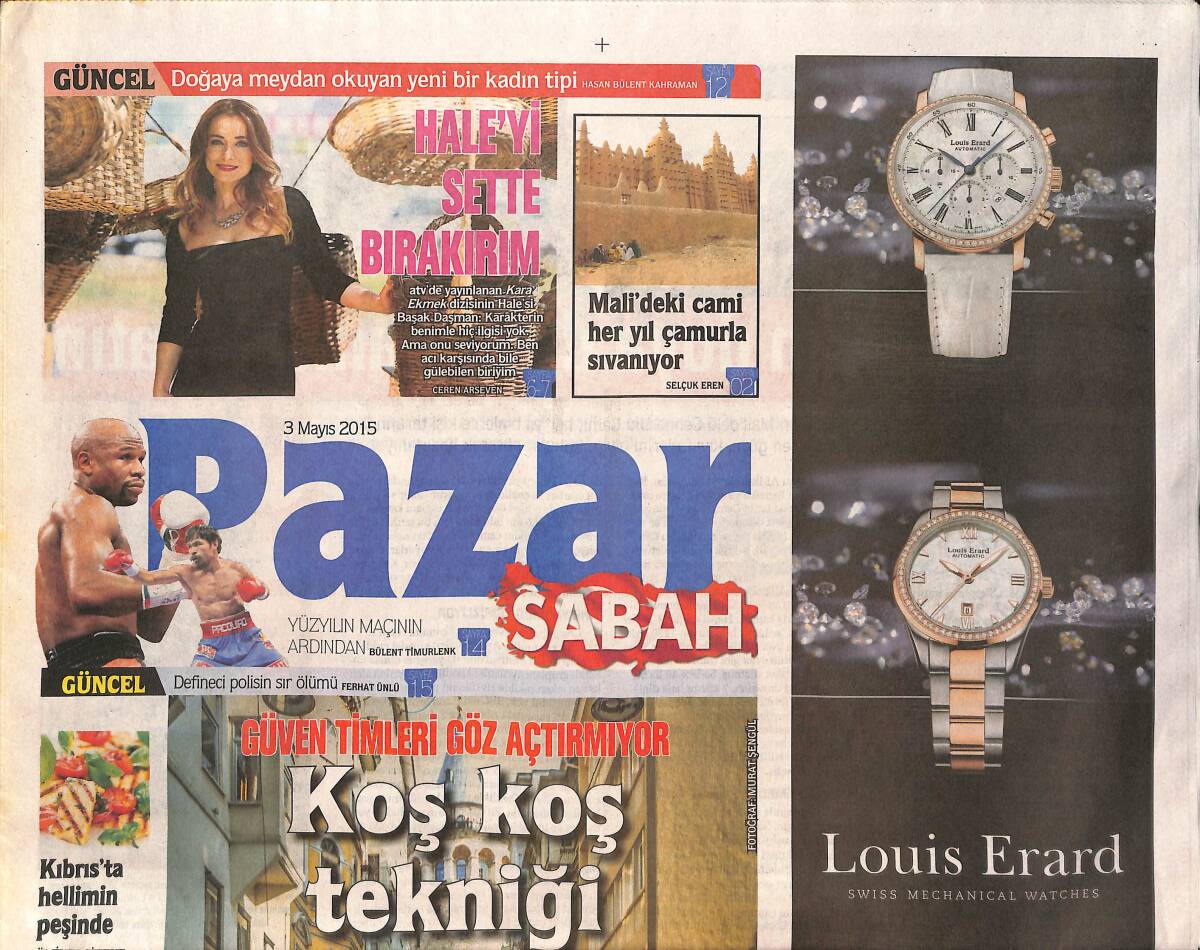 Sabah Gazetesi Pazar Eki 3 Mayıs 2015 - Evi Durak Manzarası Boğaz - Rüzgar'ın Oğlu Bold Pilot'a Hüzünlü Veda GZ137064 - 1