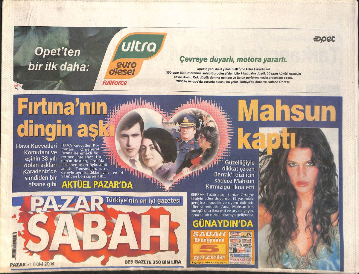 Sabah Gazetesi Pazar Eki 31 Ekim 2004 - Lider Fenerbahçe, Beşiktaş'a Boyun Eğdi GZ159107 - 1