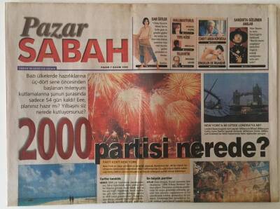 Sabah Gazetesi Pazar Eki 7 Kasım 1999 - 2000 Partisi Nerede ? GZ22883 - 1