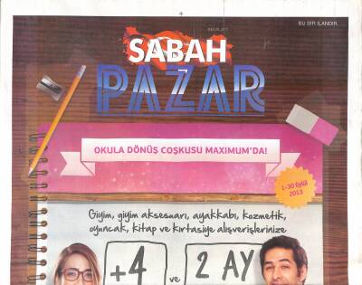 Sabah Gazetesi Pazar Eki 8 Eylül 2013 - İstihbaratçı Dedenin Popçu Torunu Tarkan GZ119590 - 1
