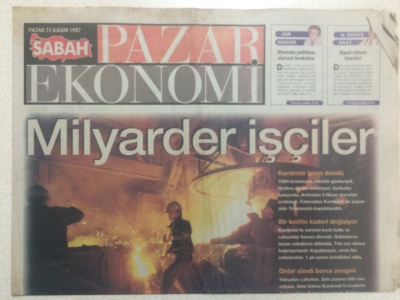 Sabah Gazetesi Pazar Ekonomi Eki 23 Kasım 1997 - Milyarder İşçiler, Dünyayı Şaşırtan Şirket GZ24211 - 1