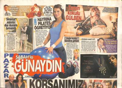 Sabah Gazetesi Pazar Günaydın Eki 15 Mart 2009 - Ebru Şallı , Hayrına Pilates Öğretiyor GZ116324 - 1