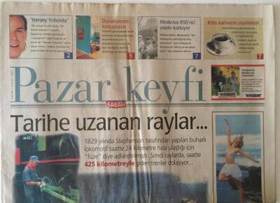 Sabah Gazetesi Pazar Keyfi Eki 7 Eylül 1997 - Tarihe Uzanan Raylar GZ22909 - 1