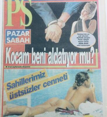 Sabah Gazetesi Pazar Sabah Eki 19 Ağustos 1990 - Sahillerimiz Üstsüzler Cenneti GZ41829 - 1