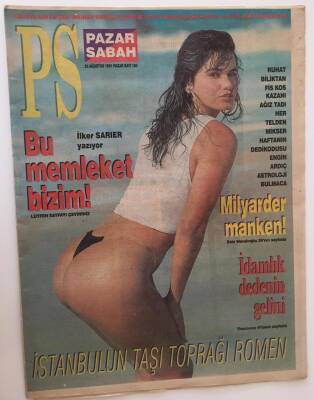 Sabah Gazetesi Pazar Sabah Eki - 25 Ağustos 1991 - Milyarder Manken Esin Moralıoğlu - GZ43705 - 1