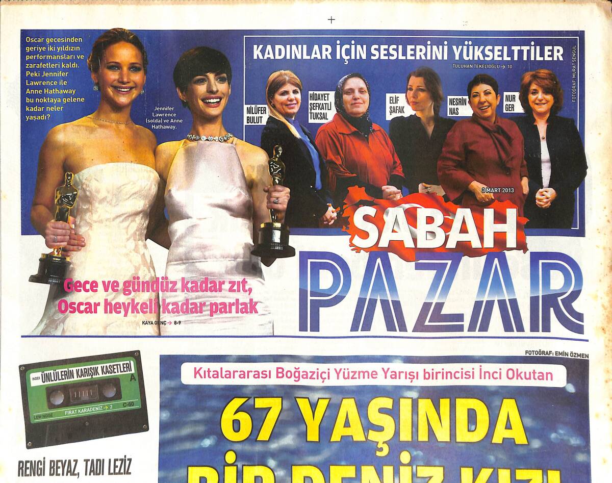 Sabah Gazetesi Posta Gazetesi 3 Mart 2013 - 67 Yaşında Bir Deniz Kızı - Ken Parker İstanbul'da - Türkiye-Azerbaycan Yapımı Ortak Film GZ136533 - 1