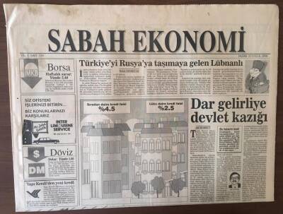 Sabah Gazetesi Sabah Ekonomi Eki 27 Eylül 1992 - Dar Gelirliye Devlet Kazığı GZ6703 - 2