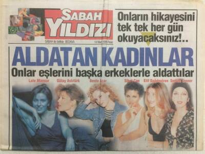 Sabah Gazetesi Sabah Yıldızı Eki 14 Mart 1999 - Sertap Erener Deli Gibi Seviyorum Dediği Eşi Levent Yükseli Arkadaşıyla Aldattı GZ35970 - 1