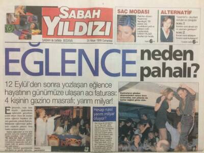 Sabah Gazetesi Sabah Yıldızı Eki 24 Nisan 1999 - Gazino Patronlarının En Çok Çalışmak İstediği Sanatçı Emel Sayın GZ34087 - 1