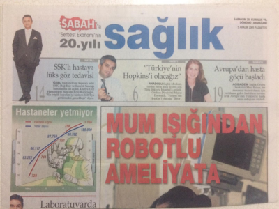 Sabah Gazetesi Sağlık Eki 5 Aralık 2005 - Mum Işığından Robotlu Ameliyata GZ24193 - 1