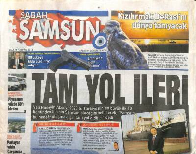 Sabah Gazetesi Samsun Eki 18 Haziran 2013 - Kızılırmak Deltasını Dünya Tanıyacak GZ104683 - 1