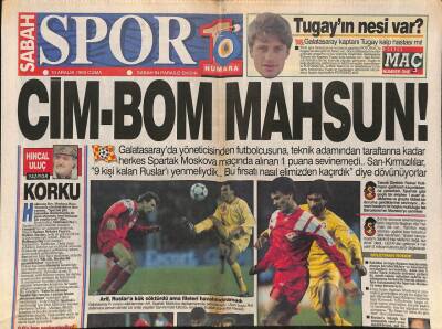 Sabah Gazetesi Spor Eki 10 Aralık 1993 - Kartala İkili Doping -Trabzonsporda Archill Sevinci GZ95070 - 1