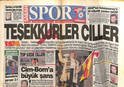 Sabah Gazetesi Spor Eki 13 Kasım 1993 - Galatasaray Beşiktaşı Çok Rahat Yeneyeciğini Söyledi , Fenerbahçede Taktik Galatasaray Stili - 1