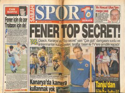 Sabah Gazetesi Spor Eki 15 Ekim 1993 - Galatasarayda Falko İle Hayrettin Kapıştı,Beşiktaşın File Bekçisi Şener Dertli GZ95078 - 1