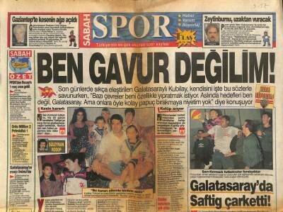 Sabah Gazetesi Spor Eki 16 Aralık 1994 - Galatasarayda Saftig Çarketti ! GZ96375 - 1