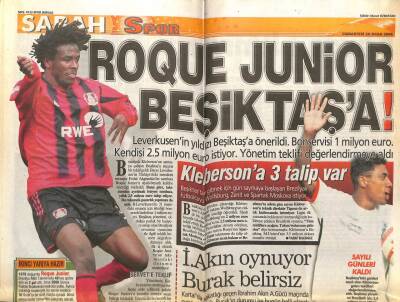 Sabah Gazetesi Spor Eki 20 Ocak 2006 - Roque junior Başiktaşa GZ78300 - 1