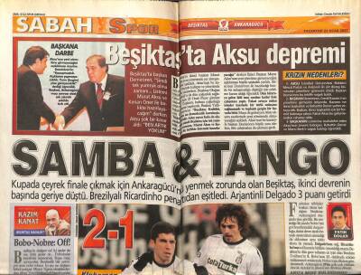 Sabah Gazetesi Spor Eki 22 Ocak 2007 - Beşiktaşta Aksu Depremi GZ78295 - 1