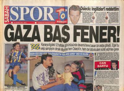 Sabah Gazetesi Spor Eki 30 Kasım 1993 - Trabzonda Her Şey Silbaştan, Fenerbahçede Nielsen,Tayfur,Emreye Samsunda Kart Yasak GZ95069 - 1