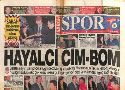 Sabah Gazetesi Spor Eki 9 Kasım 1993 - Potada Cim-Bom Modeli,Millilerde Hedef Norveçi Orta Sahada Durdurmak GZ95059 - 1