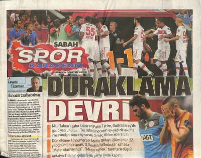 Sabah Gazetesi Spor Karadeniz Eki 14 Eylül 2013 - Drogba , Efsane 10 Numarayı Unutmadı GZ124733 - 1