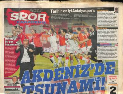 Sabah Gazetesi Spor Karadeniz Eki 6 Kasım 2012 - Tarihin En İyi Antalyasporu - 1461 Üzerinden Hesaplaşmayın GZ124989 - 1