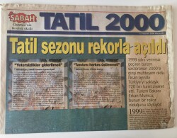 Sabah Gazetesi Tatil 2000 Eki - 15 Haziran 2000 - Tatil Sezonu Rekorla açıldı - GZ47017 - 2