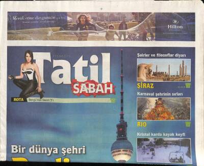 Sabah Gazetesi Tatil Eki 11 Şubat 2015 - Bir Dünya Şehri Berlin - Kuş Cenneti İğneada GZ117051 - 1