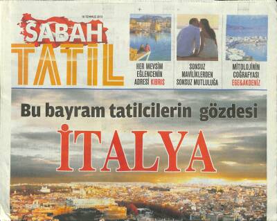 Sabah Gazetesi Tatil Eki 18 Temmuz 2013 - Maxx Royalle Hayallerin de Ötesinde GZ100672 - 2