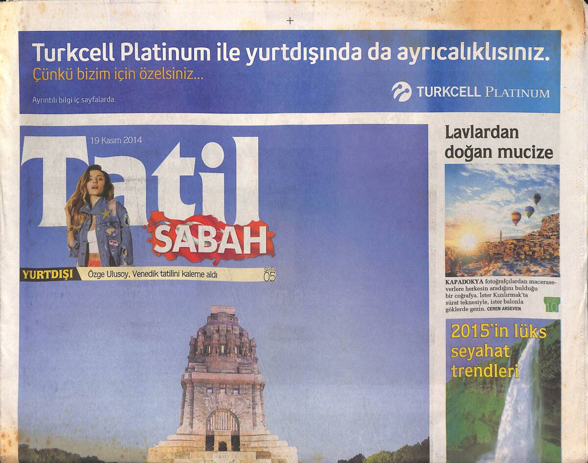 Sabah Gazetesi Tatil Eki 19 Kasım 2014 - Müzik,Sanat Ve Festival Şehri Leipzig - Bodrum Kış Gelince Gerçek Bir Balıkçı Kasabası Oluyor GZ135259 - 1