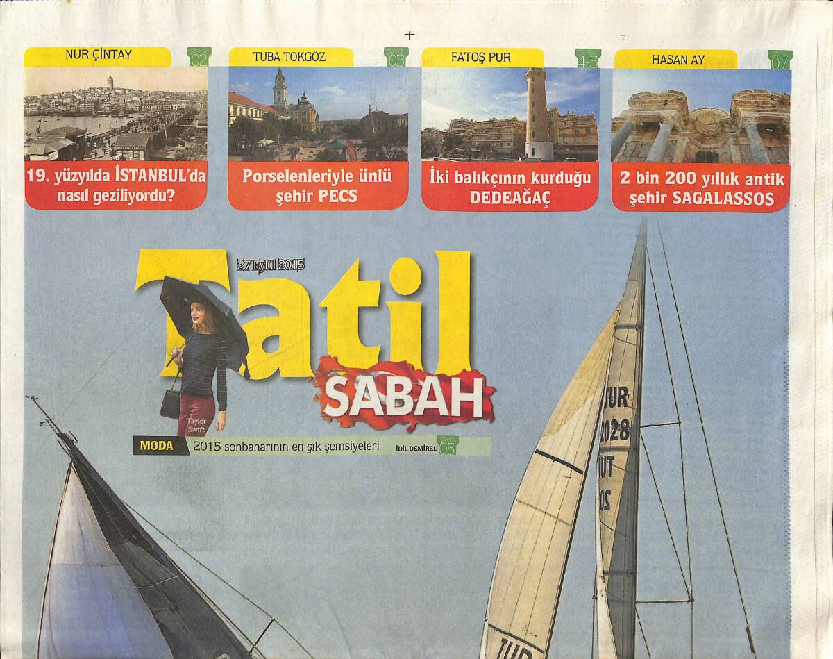 Sabah Gazetesi Tatil Eki 27 Eylül 2015 - İstanbul'un Eski Tur Programları - Bodrum Sonbaharda Başka Güzel GZ135935 - 1