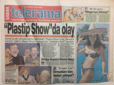 Sabah Gazetesi Telerama Eki 10 Ağustos 1993 - Plastik Showda Olay, Yıldızlar Geçidi GZ34927 - 1