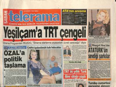 Sabah Gazetesi Telerama Eki 10 Kasım 1984 - TRT İki Yıllık Türk Filmi Stoğu Yaptı GZ116234 - 1