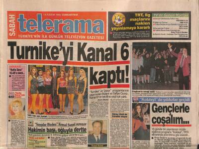 Sabah Gazetesi Telerama Eki 14 Kasım 1992 - Kibariyeden Solo Konser GZ116186 - 1
