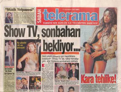 Sabah Gazetesi Telerama Eki 15 Haziran 1993 - Hüner Coşkuner Yeni Kasetindeki Son Şarkıları İşte Müzik... İşte Eğlence de Söyleyecek GZ91562 - 1