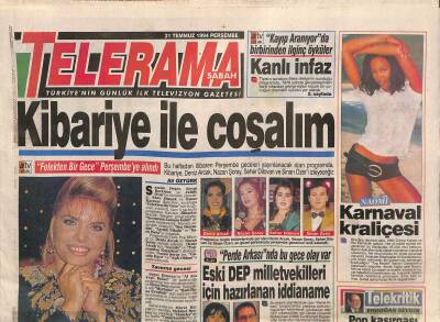 Sabah Gazetesi Telerama Eki 21 Temmuz 1994 - Kibariye İle Coşalım GZ116301 - 1