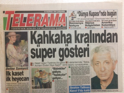 Sabah Gazetesi Telerama Eki 22 Haziran 1994 - Kahkaha Kralı Najat Uygur GZ24807 - 1