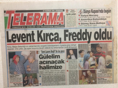 Sabah Gazetesi Telerama Eki 23 Haziran 1994 - Levent Kırca Freddy Oldu GZ24803 - 1