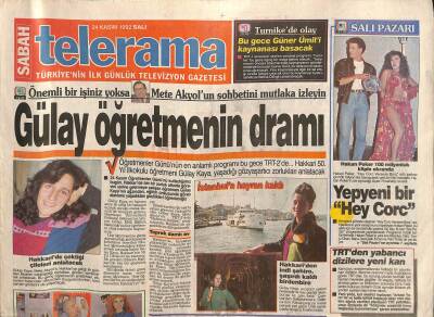 Sabah Gazetesi Telerama Eki 24 Kasım 1992 - Gökbenin Çifte Mutluluğu GZ116193 - 1